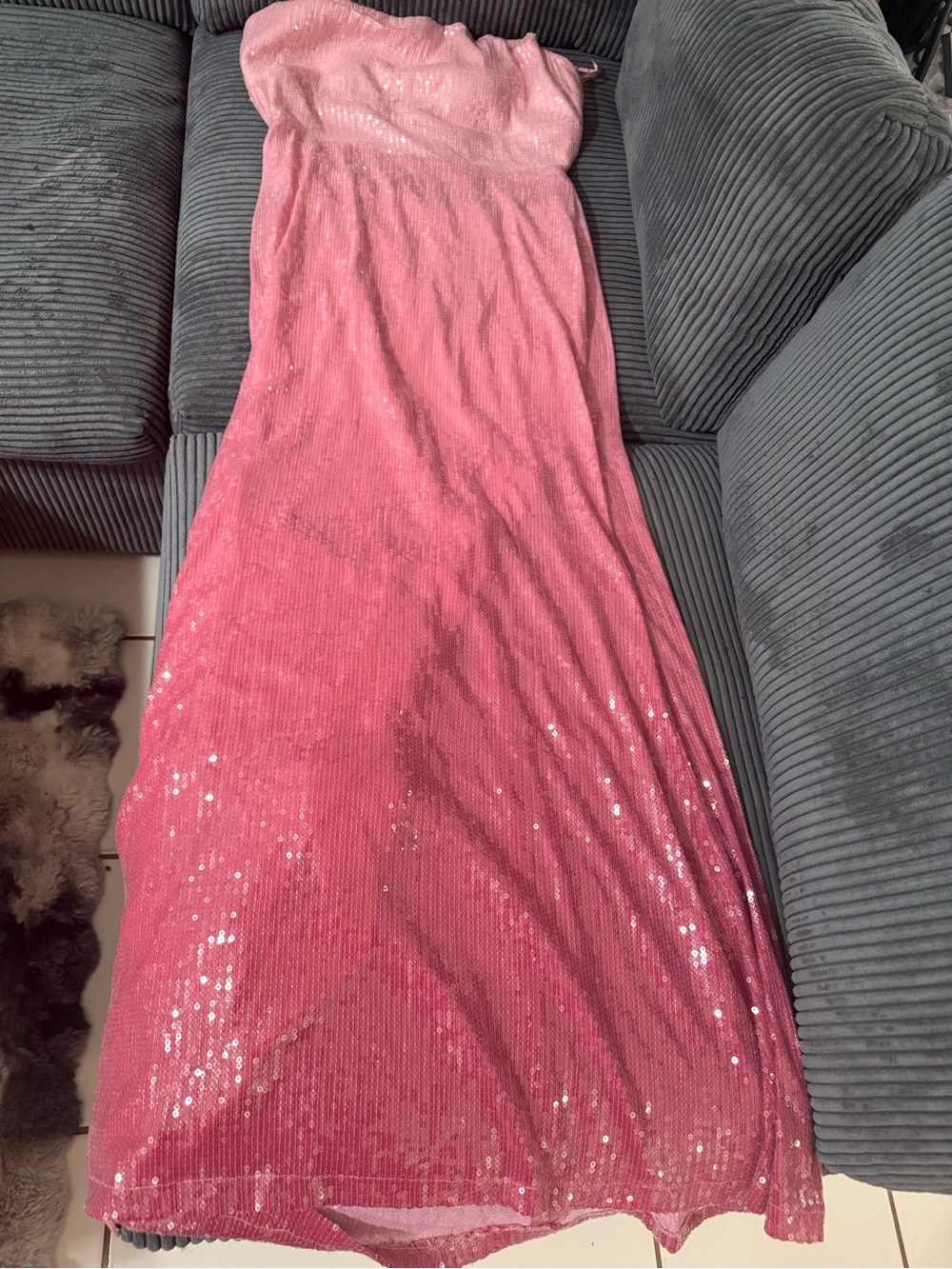 Fashion Nova Pink Sequin Strappy Dress